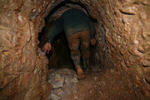 miner underground tunnel