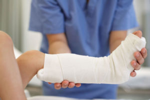 plaster cast boy leg