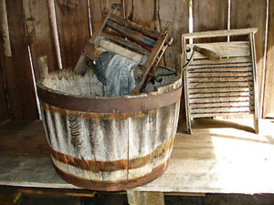 old washtub clothes